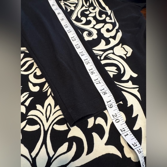 J. McLaughlin Black White Scroll Pattern Stretchy Soft Tunic Size L - Picture 10 of 10